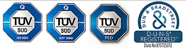 ISO 9001:2015, IATF 16949:2016, TUV PED, D-U-N-S Certified
